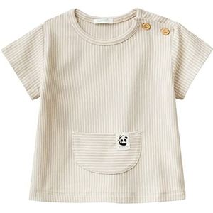 United Colors of Benetton T-shirt voor kinderen, Beige patroon met strepen 926, 56 cm
