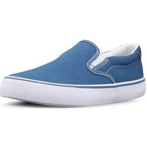 Lugz womens Clipper Classic Slip-on Fashion Sneaker, Blue/White, 9 US