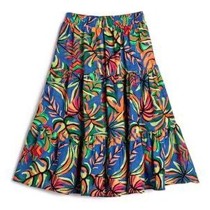Koton Meisjes's Maxi Gedrukte Elastische Tailleband Viscose Rok, Blauw design (6d3), 5-6 Jaar