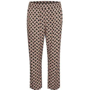 Kaffe Curve Kcqing Casual broek voor dames, zwart, oranje grafische print, 44