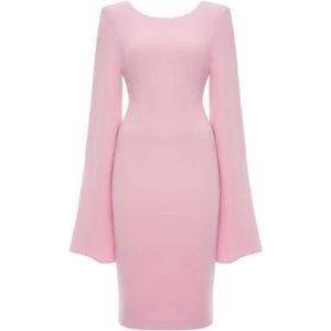 Swing Fashion Poederroze elegante lange mouwen kokerjurk met split Tess | Maat 36, roze, 36