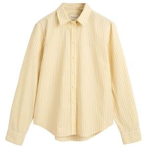 GANT Dames Reg Poplin Striped Shirt Blouse, Dusty Yellow, 44