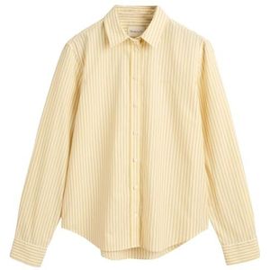 GANT Dames Reg Poplin Striped Shirt Blouse, Dusty Yellow, 38