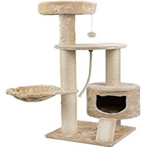 AQPET Athens 115 cm Kattenbak Boom Speelplaats Banden Kat Krassen Kleur Beige