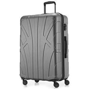 Suitline grote harde koffer trolley, reiskoffer check-in bagage, TSA, 76 cm, ca. 86 liter, 100% ABS mat zilver