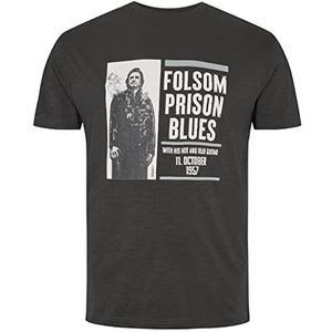 North 56Denim - Johnny Cash Licens T-shirt - 100% katoen - 0066 Peat, Olive zwart, 3XL