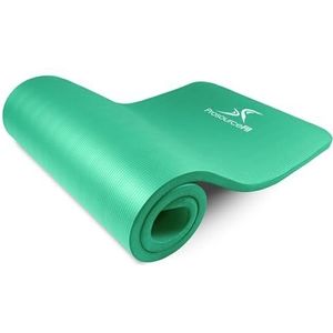 ProsourceFit Extra dikke yoga- en pilatesmat, 13 mm (13 mm) of 1 ""(25 mm), 71"" lange trainingsmat met hoge dichtheid met comfortschuim en draagriem, groen