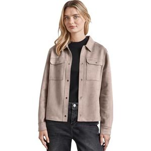 Street One Overhemd voor dames in velours-look, Licht Mocha Beige, 40