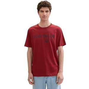 TOM TAILOR Heren T-shirt, 13721, bordeauxrood, M