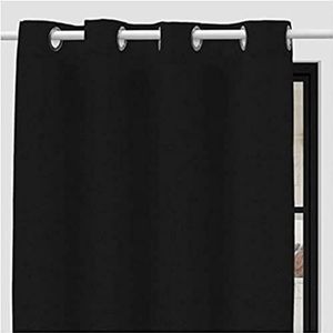 Soleil d'Ocre Verduistering Rideau Black Out, Polyester, Zwart, 140 x 250 cm