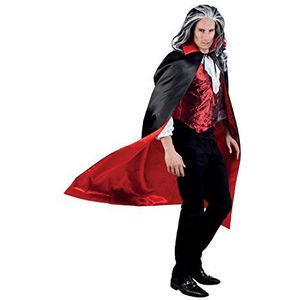 Boland 96935 - vampiercape met kraag, zwart-rood, lengte 150 cm, dracula-overtrek, kostuum, carnaval, Halloween