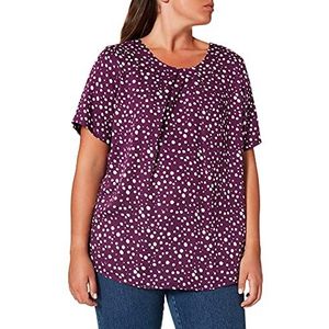 Samoon Dames blouseshirt met stippenprint korte mouwen gestippeld, Dewberry patroon, 42