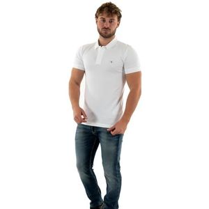 Calvin Klein Jeans Heren Ck Embro Badge Slim Polo S/S, Helder Wit, XXS