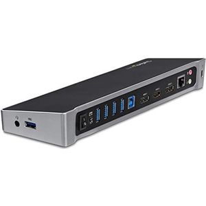 StarTech.com Triple Monitor USB 3.0 Docking Station met 2x 4K DisplayPort & HDMI, 5x USB-A Hub (1x Fast-Charge), 3.5mm Audio, GbE - USB Type A Universeel Laptop Dock, MacOS / Windows (USB3DOCKH2DP)