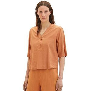 TOM TAILOR Dames linnen tunica blouse, 31650 - Terracotta Brown, 42