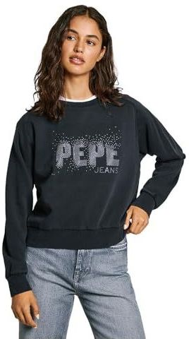 Pepe Jeansvoor vrouwen. PL581466 Luna sweatshirt zwart (L), Casual, Katoen