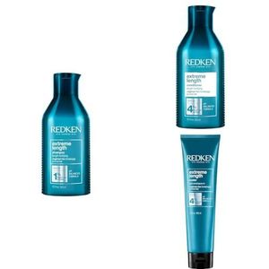 Redken, Routine Voor Beschadigd Lang Haar, Set van Shampoo, Conditioner en Leave-In, Versterkt het Haar, Voorkomt Haarbreuk en Gespleten Punten, Voor Herstelde Haarlengte, Met Biotine, Extreme Length