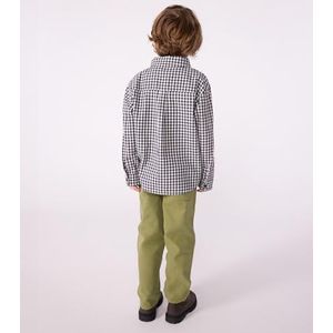 Petit Bateau Katoenen geruit kinderhemd, Avond/Milk, 3 Jaren