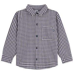 Petit Bateau Katoenen geruit kinderhemd, Avond/Milk, 3 Jaren