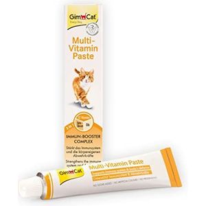 GimCat Multi-Vitamin Pasta - Gezonde kattensnack, die de afweer activeert en het immuunsysteem versterkt - 1 tube (1 x 200 g)