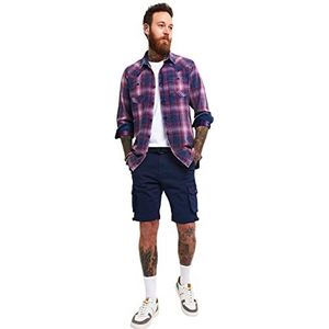 Joe Browns Heren Multi Pocket Knielengte Riem Relaxed Cargo Shorts, Blauw, 34 Taille, marineblauw, 34W