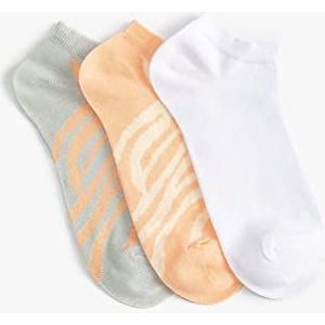 Koton Bootie sokken voor dames, set van 3 stuks, zebra, meerkleurig, eenheidsmaat, meerkleurig (MIX), eenheidsmaat, Meerkleurig (MIX), one size