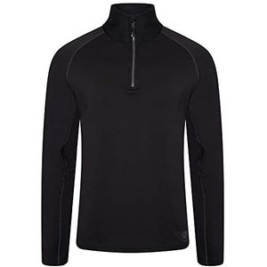 Dare2B Heren Fuser Half Zip Core Stretch Midlayer, perfect voor Skiën, Snowboarden & Wintersport Zwart