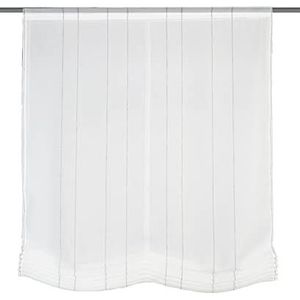 Home Fashion/Roman blind linnen structuur, met langsstrepen, |Marline| 069742-0307 | afmeting 130 x 80 cm/grijs