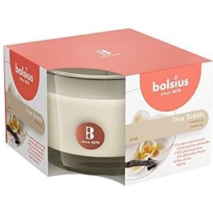 bolsius Geurkaars in glas, middelgroot, vanille, was, wit, true moods & true scents