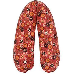 Flexofill 2008-1-554 voedingskussen, retro bloemen, XL, 190 x 40 cm, rood