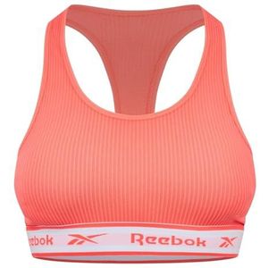 Reebok Dames Naadloze Geripptes Crop Top in Oranje | Ondergoed Voor Fitness Training Bra, Oranje Flare, L