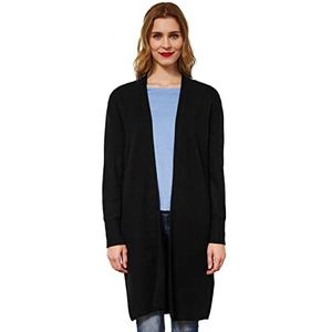 Street One Longcardigan voor dames, zwart, 36