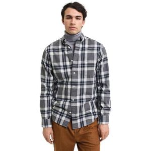 REG - Tartan Melange - Geruit Shirt - Donkergrijs Melange