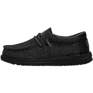 Hey Dude Wally Youth Basic Black Maat 6 | Kinderschoenen | Instappers voor kinderen | Comfortabel en lichtgewicht