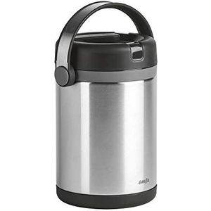 Emsa 509245 Geïsoleerde voedselcontainer, enjoy mobile, 1,7 liter, met 2 voedselinzetstukken, 100% dicht, beweegbaar, zwart/antraciet