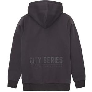 TOM TAILOR Sweatjack voor jongens met capuchon en print, 29476-coal grey, 140 cm