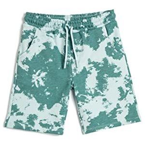 Koton Boys's Tie-dye Patroon Zakken Trekkoord Katoenen Shorts, blauw design (B24), 5-6 Jaar