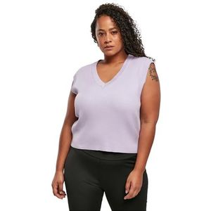Urban Classics - Damestrui - Lila - Gebreid - V-hals, Polyester, Viscose, Elastaan