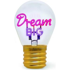 Legami - Tafellamp in gloeilampvorm, oplaadbaar met USB-kabel, draadloos, Bulb Fiction, thema Dream Big, 6,8 x 10,3 cm