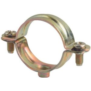 Index Fixing Systems LSABM6018 buisklem AB-M6 | zijdelings indraaibaar, voor stalen buizen, koperen buis, PVC-buis | M6-opname, galvanisch geel verzinkt, diameter 18 mm, 15 stuks