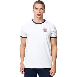 Lonsdale Cashendun T-shirt voor heren, wit/marineblauw/rood., XXL, 117451