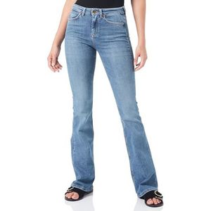 Pinko Flora No Belt Flare Denim Blue Jeans Dames, Pjd_Wassen Medium, 28 NL