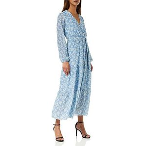 Gina Bacconi Damesjurk met riem en gelaagde rok, cocktail, Blauw, L