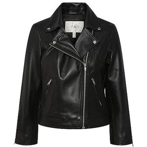 YAS Dames YASPHIL 7/8 Leather Jacket NOOS leren jas, zwart, XXL, zwart, XXL
