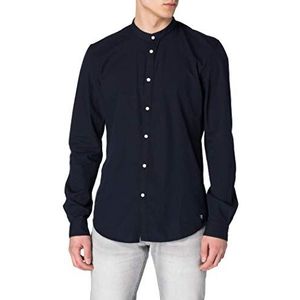TOM TAILOR Denim Mannen Shirt met opstaande kraag 1022740, 25265 - Navy Small Dobby, M