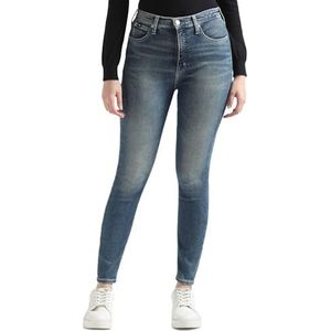 Calvin Klein Jeans Hoge taille Super Skinny Enkelbroek voor dames, Denim Medium, 28W
