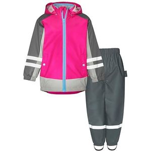 Playshoes Regenset, tweedelig, 3-in-1 regenjas en regenbroek, waterdicht, 3-in-1 roze band, 98