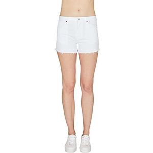 Armani Exchange Dames Gekleurde Denim, Double Back Logo Shorty Fit Casual Shorts, Wit, Small, wit