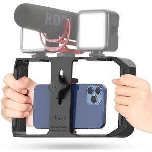 ULANZI U Rig Pro Smartphone Video Rig, Filmmaking Case, Telefoon Video Stabilizer Grip Statief Mount voor Video Maker Film Maker Video Grapher voor iPhone Xs XS Max XR iPhone X 8 Plus Samsung