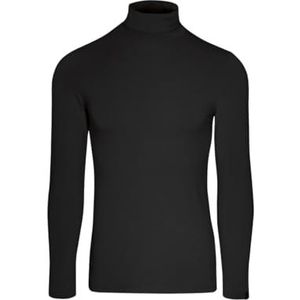 Trigema Heren rolkraagshirt van elastische viscose, zwart, S